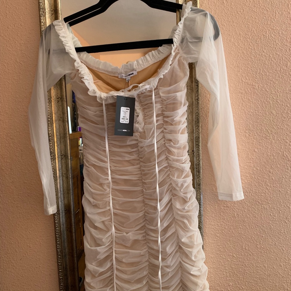 White fashion nova dress